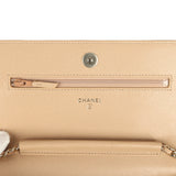 Chanel Wallet On Chain WOC Beige Shiny Caviar Light Gold Hardware