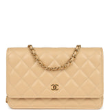 Chanel Wallet On Chain WOC Beige Caviar Gold Hardware