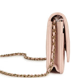 Chanel Wallet On Chain WOC Light Pink Caviar Crystal Light Gold Hardware