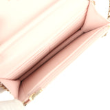 Chanel Wallet On Chain WOC Light Pink Caviar Crystal Light Gold Hardware