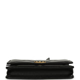 Chanel 19 Wallet On Chain WOC Black Shiny Lambskin Mixed Metal Hardware
