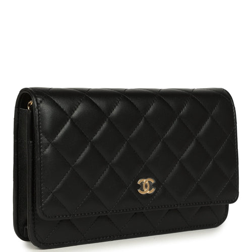 Chanel Wallet On Chain WOC Black Lambskin Gold Hardware