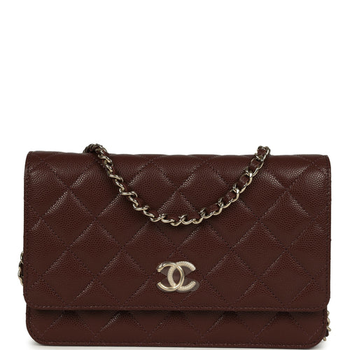 Chanel Wallet On Chain WOC Dark Brown Caviar Light Gold Hardware