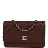 Chanel Wallet On Chain WOC Dark Brown Caviar Light Gold Hardware