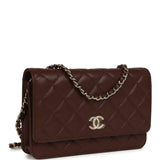 Chanel Wallet On Chain WOC Dark Brown Caviar Light Gold Hardware