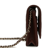 Chanel Wallet On Chain WOC Dark Brown Caviar Light Gold Hardware