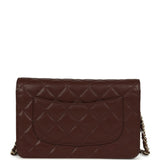 Chanel Wallet On Chain WOC Dark Brown Caviar Light Gold Hardware