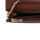 Chanel Wallet On Chain WOC Dark Brown Caviar Light Gold Hardware