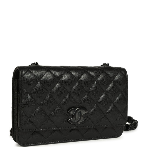 Chanel Wallet On Chain WOC So Black Caviar Black Hardware