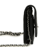 Chanel Wallet On Chain WOC Black Lambskin Silver Hardware