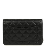 Chanel Wallet On Chain WOC Black Lambskin Silver Hardware