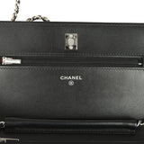 Chanel Wallet On Chain WOC Black Lambskin Silver Hardware