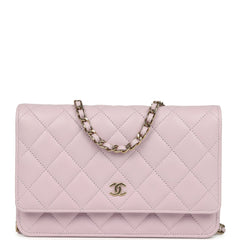 Chanel Wallet On Chain WOC Lilac Shiny Caviar Light Gold Hardware