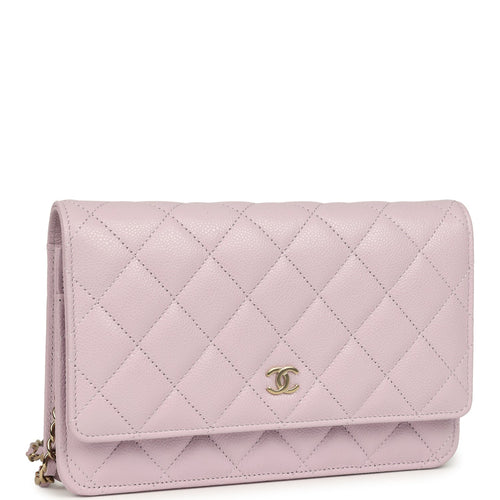 Chanel Wallet On Chain WOC Lilac Shiny Caviar Light Gold Hardware