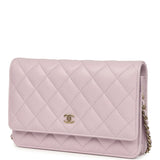 Chanel Wallet On Chain WOC Lilac Shiny Caviar Light Gold Hardware