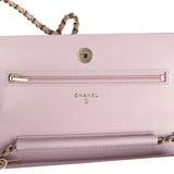 Chanel Wallet On Chain WOC Lilac Shiny Caviar Light Gold Hardware