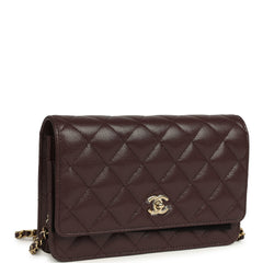 Chanel Wallet On Chain WOC Dark Brown Caviar Gold Hardware
