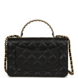 Chanel Top Handle Wallet On Chain WOC Black Shiny Caviar Brushed Gold Hardware - Thumbnail View 4