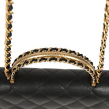 Chanel Top Handle Wallet On Chain WOC Black Shiny Caviar Brushed Gold Hardware - Thumbnail View 8