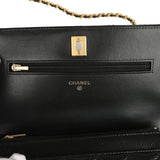 Chanel Top Handle Wallet On Chain WOC Black Shiny Caviar Brushed Gold Hardware - Thumbnail View 9