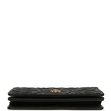 Chanel Camellia Wallet On Chain WOC Black Shiny Caviar Gold Hardware