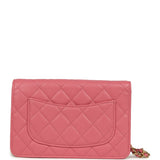 Chanel Classic Wallet On Chain WOC Pink Caviar Brushed Gold Hardware