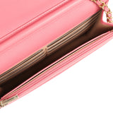 Chanel Classic Wallet On Chain WOC Pink Caviar Brushed Gold Hardware