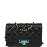 Chanel Wallet On Chain WOC Black Lambskin Light Gold Hardware - Thumbnail View 1