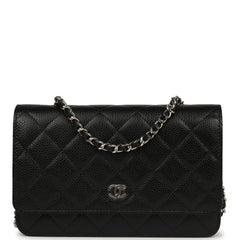 Chanel Wallet On Chain WOC Black Caviar Silver Hardware