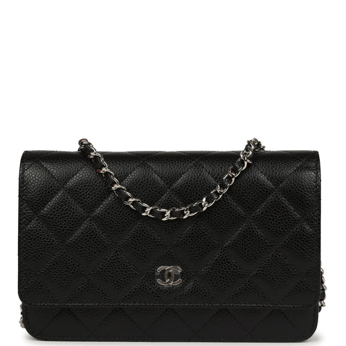 Chanel Wallet On Chain WOC Black Caviar Silver Hardware