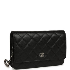 Chanel Wallet On Chain WOC Black Caviar Silver Hardware