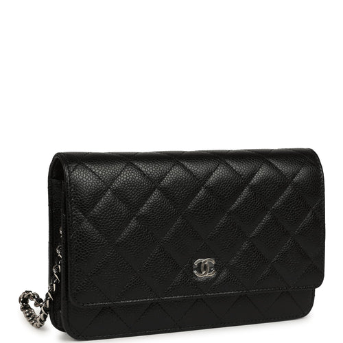 Chanel Wallet On Chain WOC Black Caviar Silver Hardware