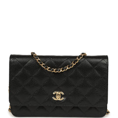Chanel Classic Wallet On Chain WOC Black Caviar Gold Hardware