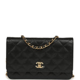 Chanel Classic Wallet On Chain WOC Black Caviar Gold Hardware - Thumbnail View 1