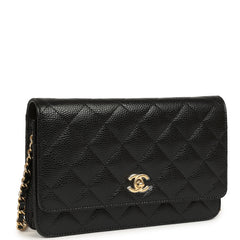 Chanel Classic Wallet On Chain WOC Black Caviar Gold Hardware