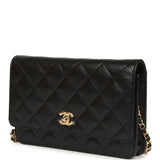 Chanel Classic Wallet On Chain WOC Black Caviar Gold Hardware - Thumbnail View 5