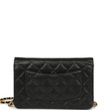 Chanel Classic Wallet On Chain WOC Black Caviar Gold Hardware - Thumbnail View 4
