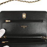 Chanel Classic Wallet On Chain WOC Black Caviar Gold Hardware - Thumbnail View 8