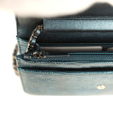 Pre-owned Chanel Wallet On Chain WOC Metallic Blue Lizard Ruthenium Hardware - Thumbnail View 10