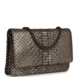Chanel Wallet On Chain WOC Silver and Brown Aged Python Antique Silver Hardware - Thumbnail View 2