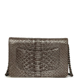 Chanel Wallet On Chain WOC Silver and Brown Aged Python Antique Silver Hardware - Thumbnail View 4