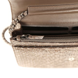 Chanel Wallet On Chain WOC Silver and Brown Aged Python Antique Silver Hardware - Thumbnail View 10
