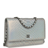 Chanel Wallet On Chain WOC Silver Iridescent Python Ruthenium Hardware - Thumbnail View 2