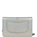 Chanel Wallet On Chain WOC Silver Iridescent Python Ruthenium Hardware - Thumbnail View 4