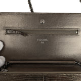 Pre-owned Chanel Wallet On Chain WOC Anthracite Lizard Ruthenium Hardware - Thumbnail View 8