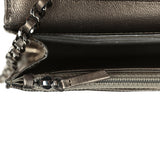 Pre-owned Chanel Wallet On Chain WOC Anthracite Lizard Ruthenium Hardware - Thumbnail View 10