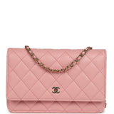 Chanel Wallet On Chain WOC Pink Shiny Caviar Light Gold Hardware - Thumbnail View 1