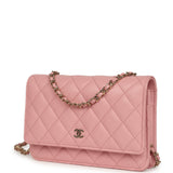Chanel Wallet On Chain WOC Pink Shiny Caviar Light Gold Hardware - Thumbnail View 5