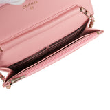 Chanel Wallet On Chain WOC Pink Shiny Caviar Light Gold Hardware - Thumbnail View 9