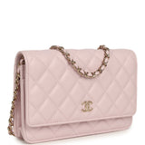 Chanel Wallet On Chain WOC Light Pink Caviar Light Gold Hardware - Thumbnail View 2
